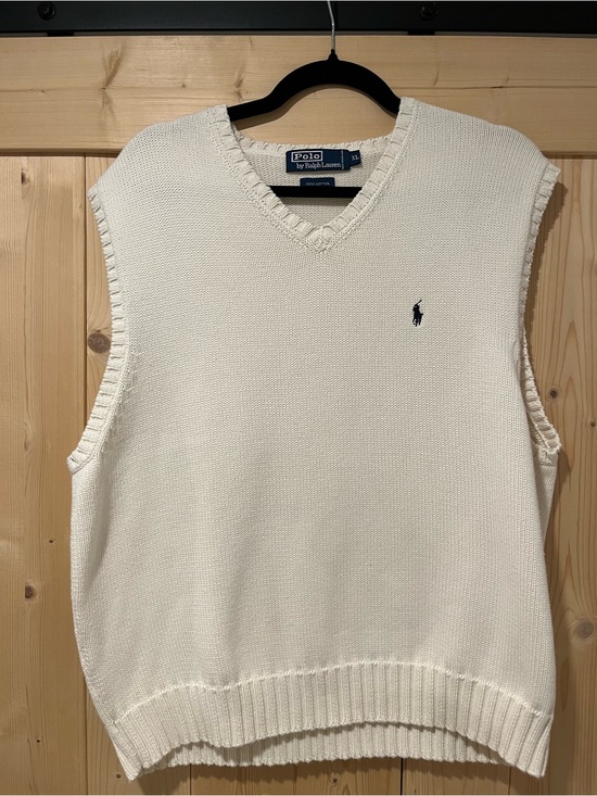 Ralph Lauren Other - Ralph Lauren White V-Neck Sweater Vest with Navy Pony XL